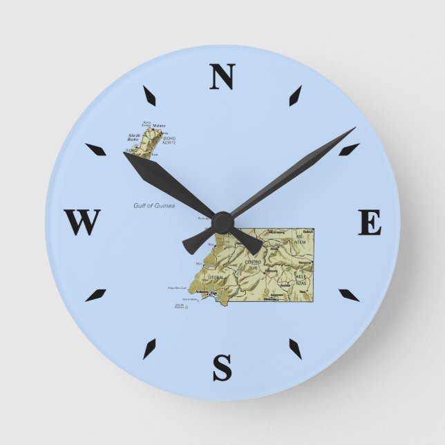 Ronde Horloge de la carte de Guinée équatoriale (Recto)