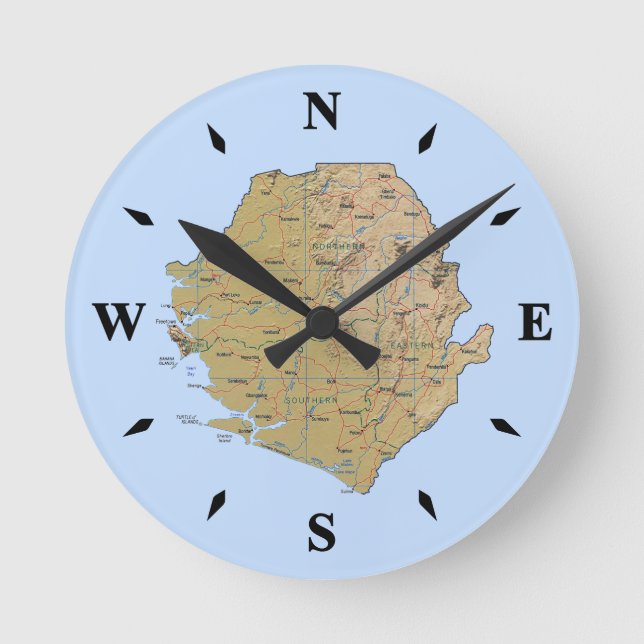 Ronde Horloge de la carte Sierra Leone (Recto)