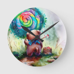 Ronde Horloge de la crèche à l'ours mou