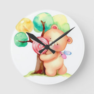 Ronde Horloge de la crèche à l'ours mou