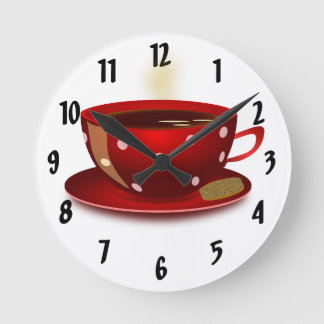 Ronde Horloge de la cuisine de la Coupe du Café Rouge