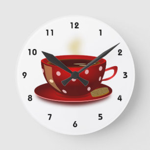 Ronde Horloge de la cuisine de la Coupe du Café Rouge