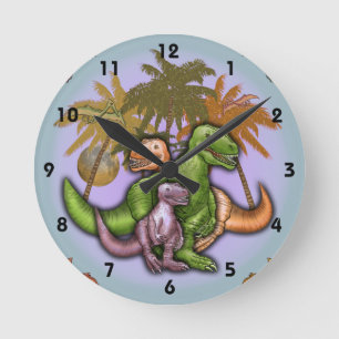 Ronde Horloge de la famille Dinosaur