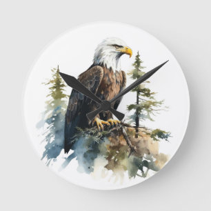 Ronde Horloge de la faune de la nature de l'aigle