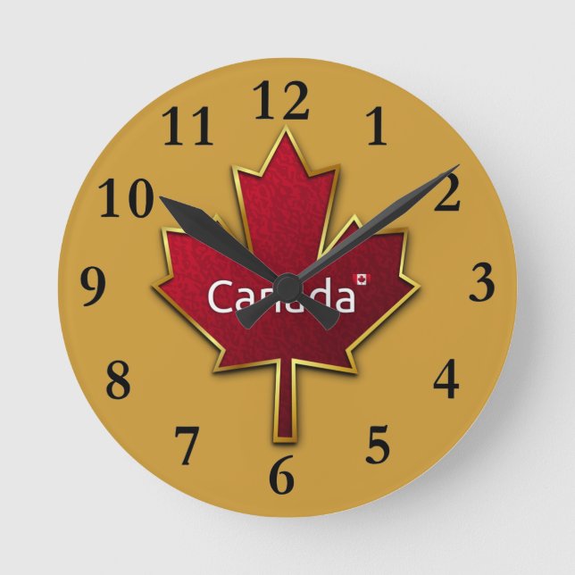 Ronde Horloge de la feuille d'érable du Canada (Recto)
