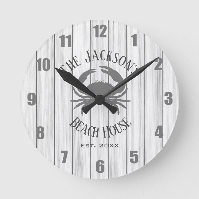 Ronde Horloge de la maison de plage personnalisée (Recto)