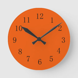 Ronde Horloge de la Mur de ton rouge orangé de Terre