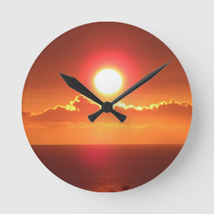 Ronde Horloge de la muraille du ciel orangé