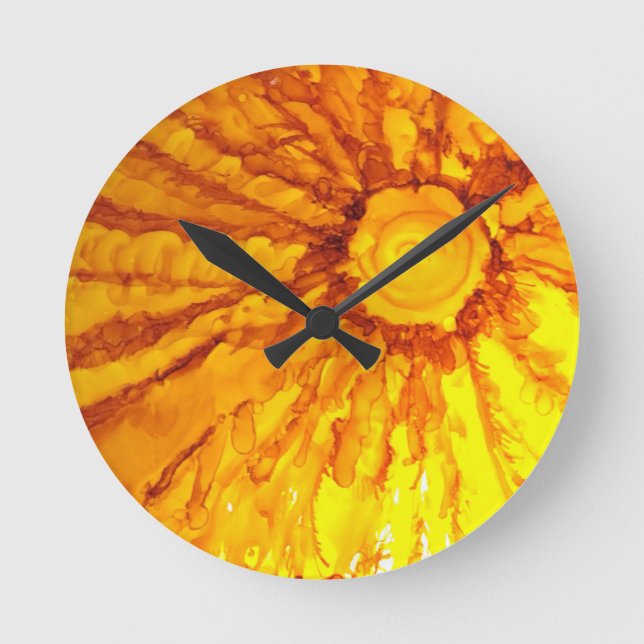 Ronde Horloge de la paroi du soleil de Tangerine (Recto)