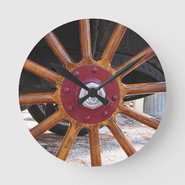 Ronde Horloge de la roue en bois (Recto)