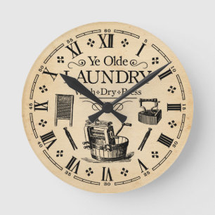 Ronde Horloge de la salle de blanchisserie vintage