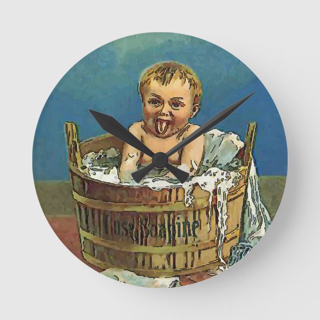 Ronde Horloge de la salle de lavage pour bébé (Recto)