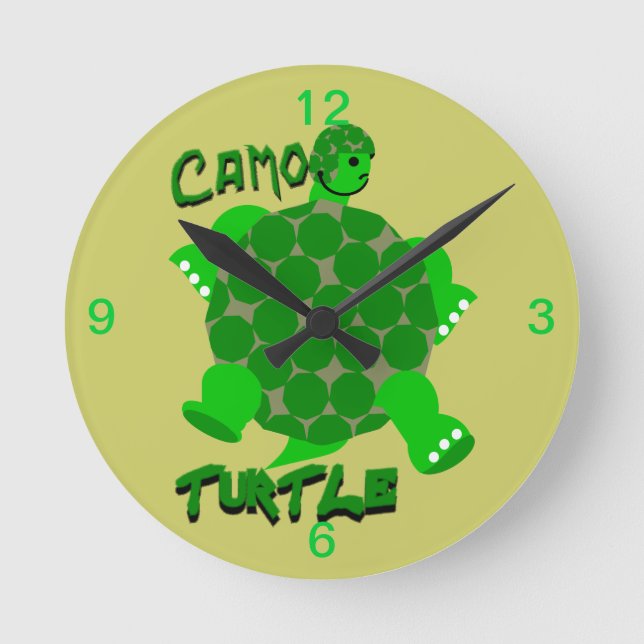 Ronde Horloge de la tortue Camo (Recto)
