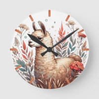 Horloge de Lama Florale mignonne