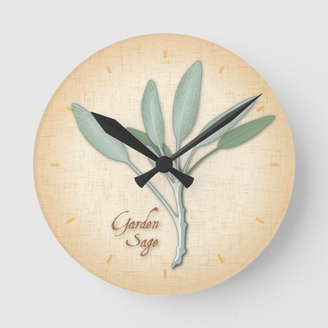 Ronde Horloge de l'herbe Garden Sage (Recto)