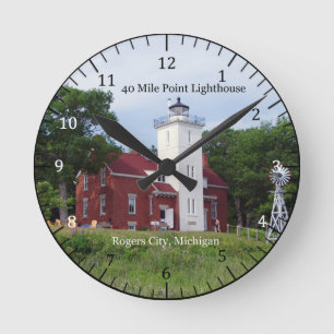 Ronde horloge de Ligthouse de point de 40 milles