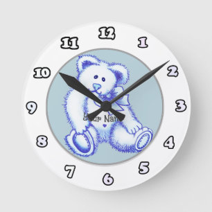Ronde horloge de l'ours bleu Teddy