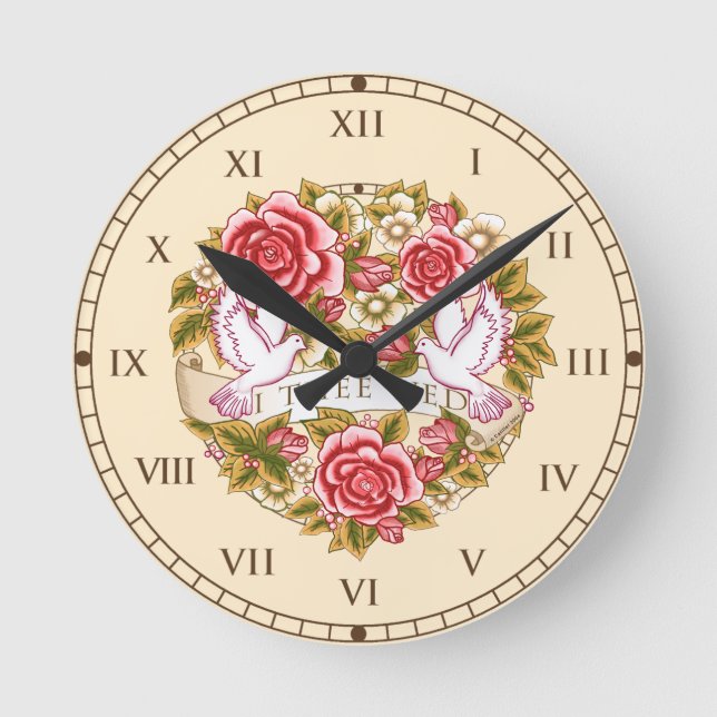 Ronde Horloge de mariage 'I Thee Wed' (Recto)
