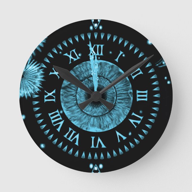 Ronde Horloge de minuit bleu clair (Recto)