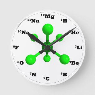 Ronde Horloge de molécule - vert