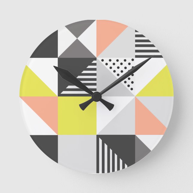 Ronde Horloge de motif de style de Scandi (Recto)
