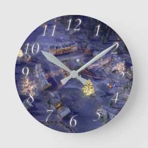 Ronde Horloge de Noël du village de montagne