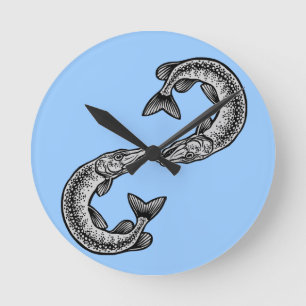 Ronde Horloge de pêche de brochet du nord