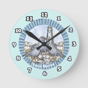 Ronde Horloge de phare guide de mouettes