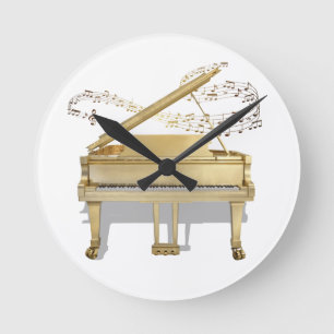 Ronde Horloge de piano d'or