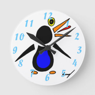 Ronde Horloge de pingouin Abstraite