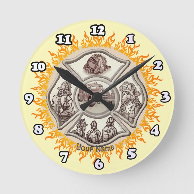 Ronde Horloge de pompier à croix de Malte (Recto)