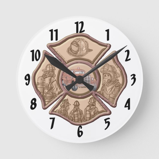 Ronde Horloge de pompier à croix de Malte (Recto)