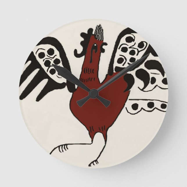 Ronde Horloge de poulet rouge (Recto)