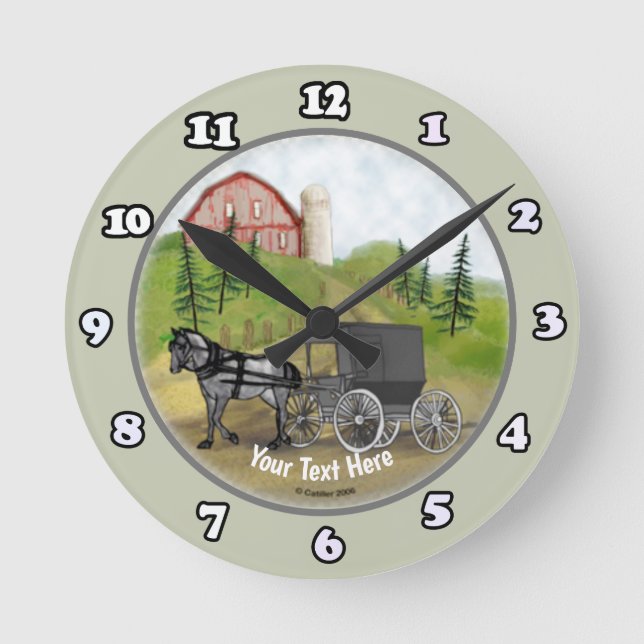 Ronde Horloge de retour de buggy amish (Recto)