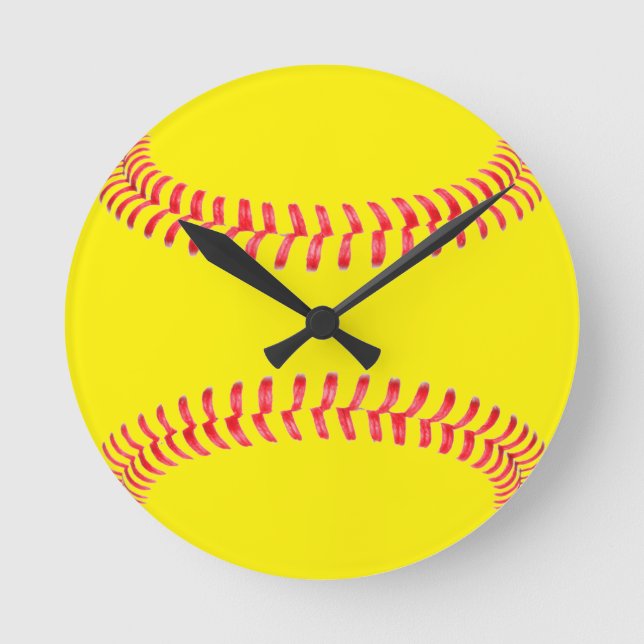 Ronde Horloge de softball personnalisée (Recto)