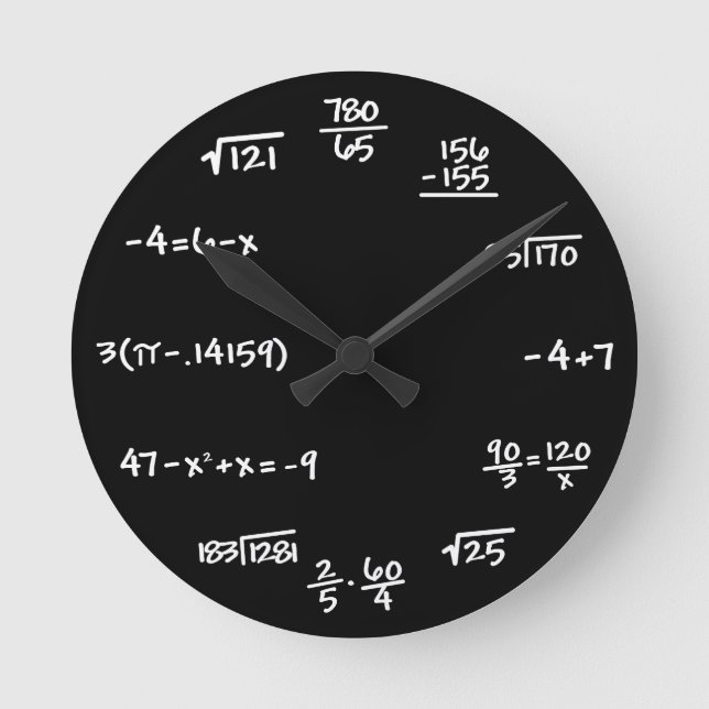 Ronde Horloge de tableau de mathématiques - (Recto)