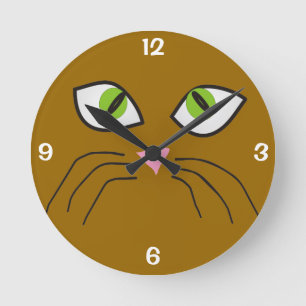 Ronde Horloge de visage de chat d'amoureux de les chats