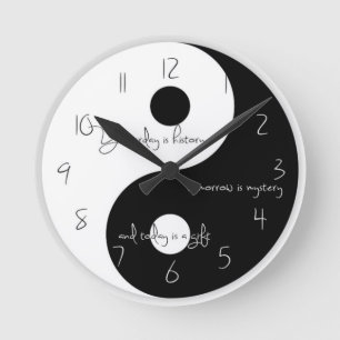 Ronde Horloge de Ying et de yang