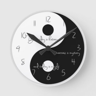 Ronde Horloge de Ying et de yang