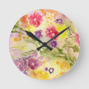 Ronde Horloge "d'éclaboussure florale"
