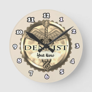 Ronde Horloge Dentiste Caduceus
