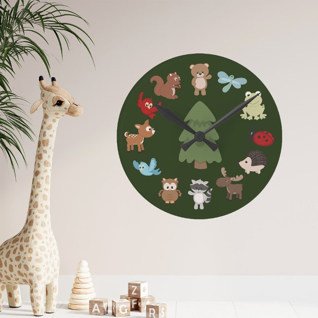 Ronde Horloge des bois d'animaux mignons (Créateur téléchargé)