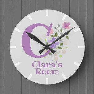 Ronde Horloge des enfants avec nom Clara