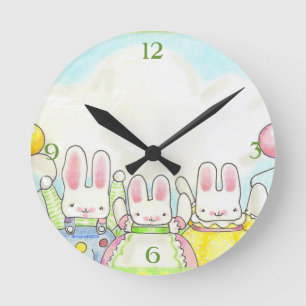 Ronde Horloge des lapins de ballon