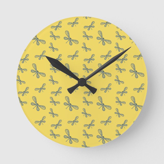 Ronde Horloge des libellules jaunes (Recto)
