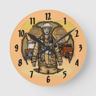 Ronde horloge des pompiers prêts à l'emploi