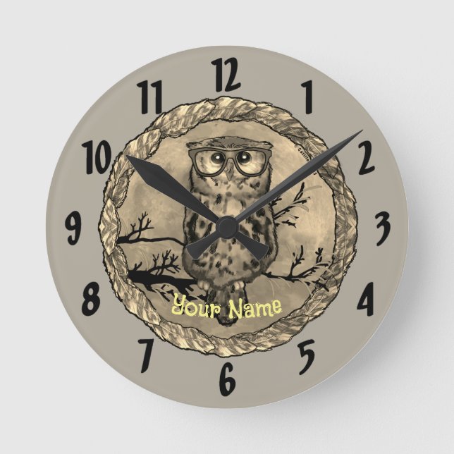 Ronde Horloge des yeux de hibou (Recto)