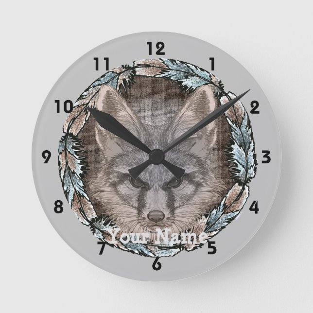 Ronde Horloge dessin renard (Recto)