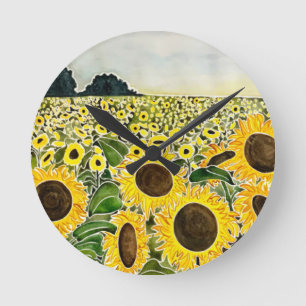 Ronde Horloge du champ de tournesol