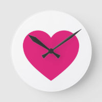 Horloge du coeur rose